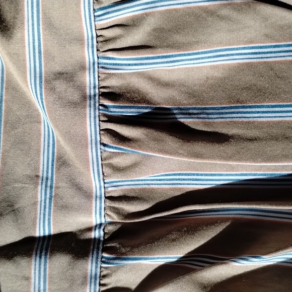 Theory 'Shirred Yoke BD Multi Ribbon Striped' Shirt button down Cotton PSm nwt - Picture 8 of 11